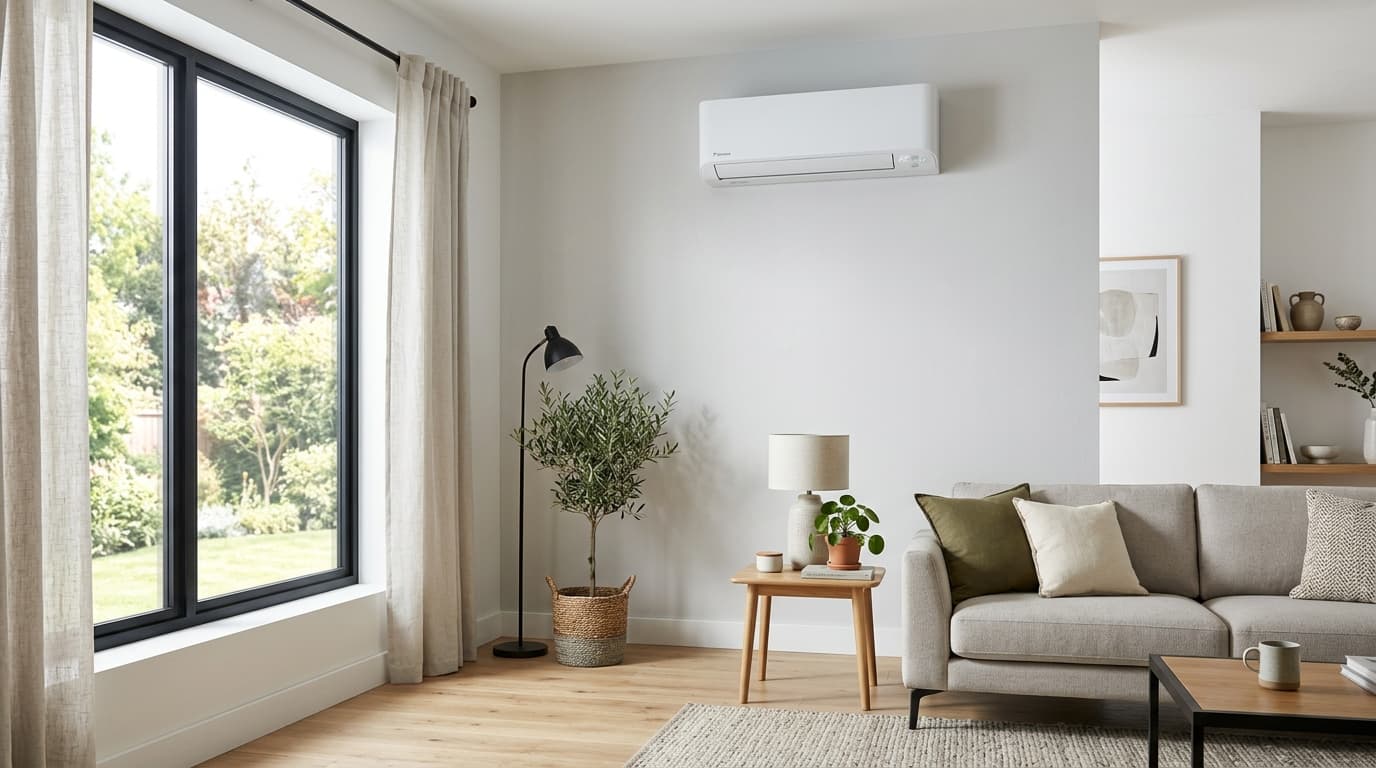 Marlin Plumbing technician installing a ductless mini-split system in a St. George, Utah home